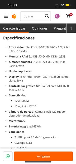 Portátil Gaming Lenovo i7 Negro