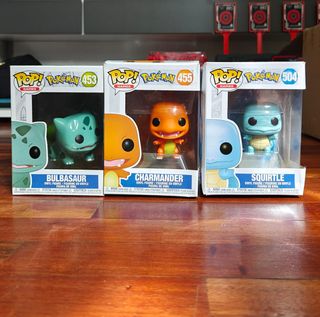 Funko Pop!Pokémon Bulbasaur, Charmander, Squirtle.