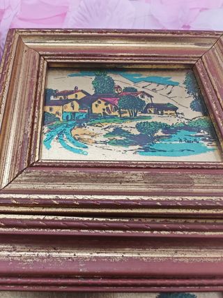 4 Quadretti foglia oro Carullo