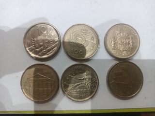 6 Piezas 100 Pesetas