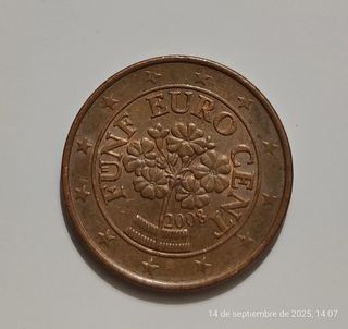 Moneda 5 céntimos Euro 2008
