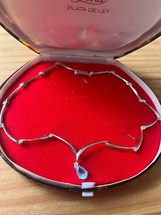 Gargantilla Plata con Piedra Azul