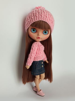 Conjunto jersey y gorro en rosa claro – Blythe