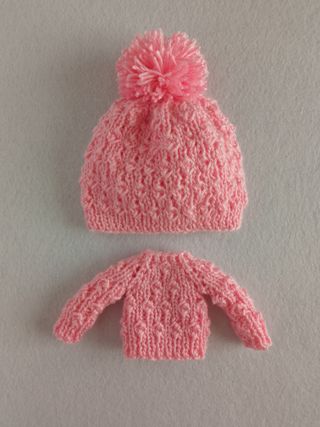 Conjunto jersey y gorro en rosa claro – Blythe