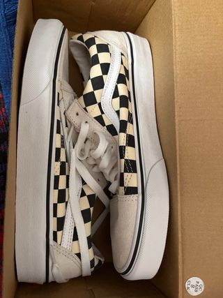 Zapatillas Vans Old Skool Checkerboard Beige/Negro