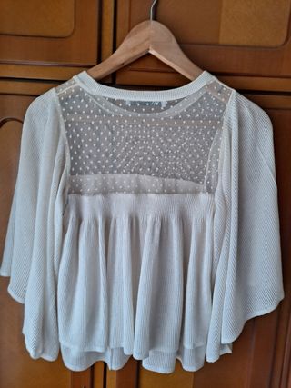 Jersey Zara Blanco Crudo Talla M