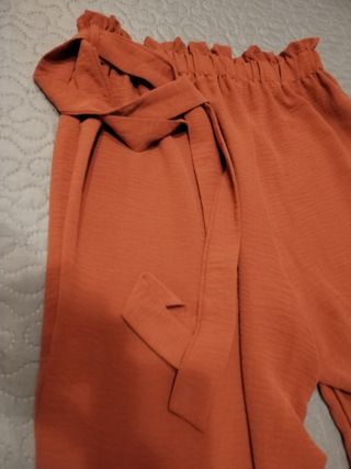Pantalone a vita alta arancione