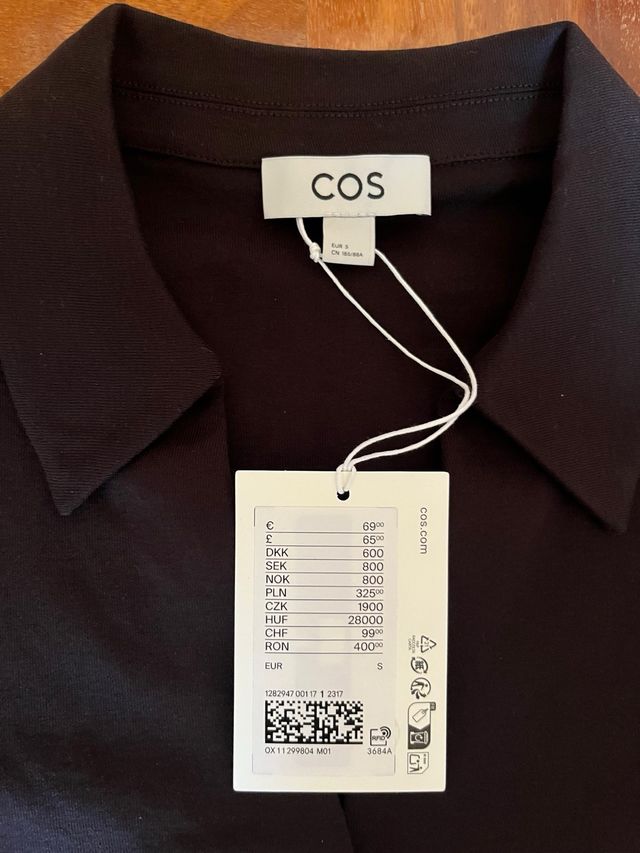 Camisa COS Algodón Marrón Chocolate Nueva Talla S