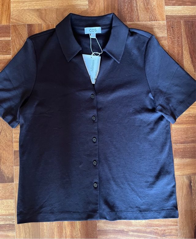 Camisa COS Algodón Marrón Chocolate Nueva Talla S
