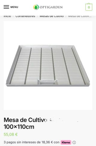 3 Bandejas de cultivo hidropónico 110x100 cm