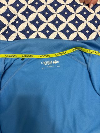 Sudadera Lacoste Azul Cielo Cremallera