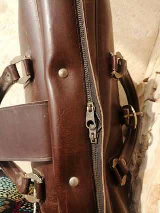 Valigia 24 ore vintage in pelle marrone