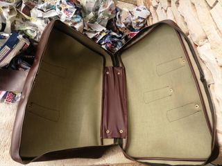 Valigia 24 ore vintage in pelle marrone