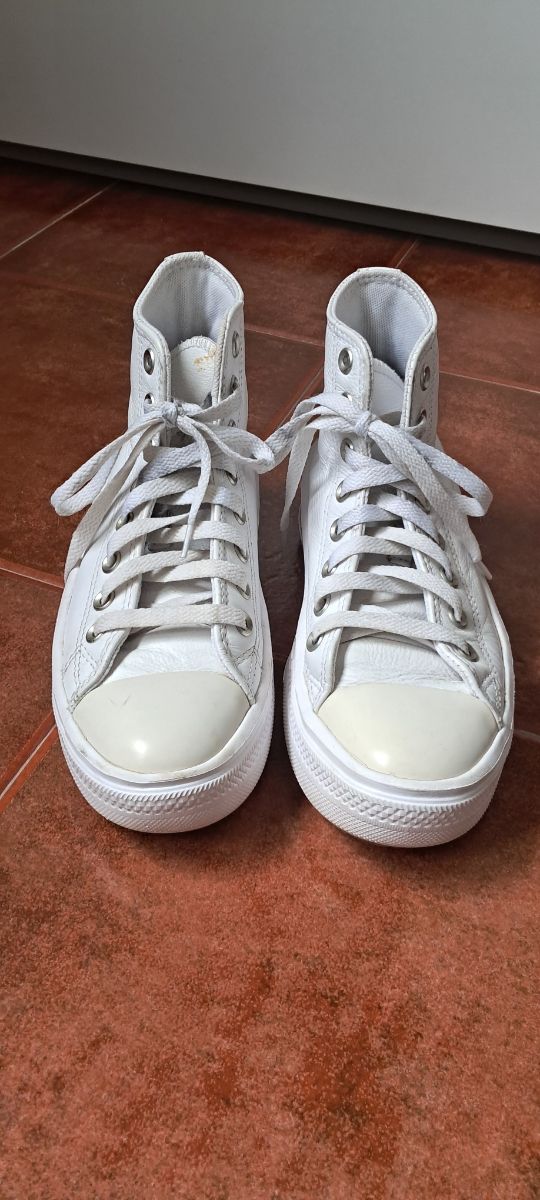 Zapatillas Converse Piel Blancas Talla 37.5