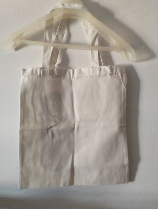 Bolso de tela blanco con estampado Beetlejuice