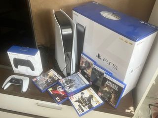 PS5 y garantía, Pulse 3D, 2 mandos, juegos y caja