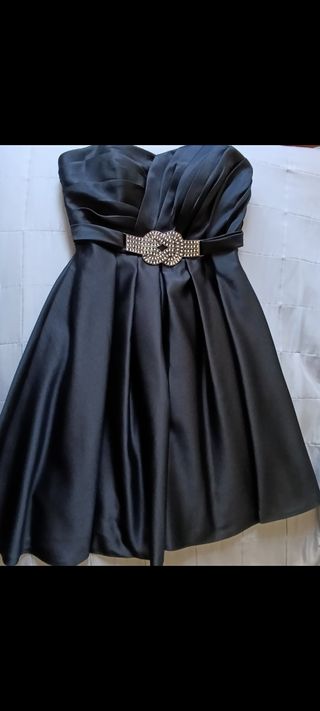 Vestido de fiesta negro talla S, sin marca 