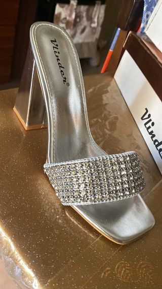 Scarpe Vlinder donna argento con strass