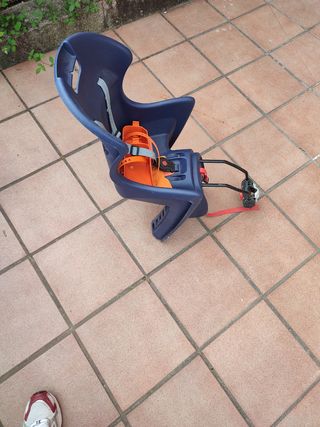 Silla bici bebe, niño, Decathlon azul