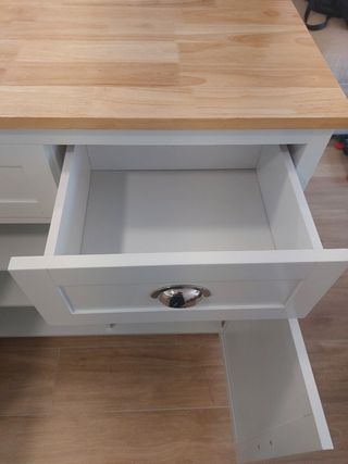 Isla de Cocina con Encimera de Madera