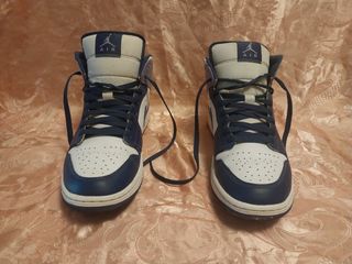 Nike Air Jordan 1 Mid Blu/Bianco Tg 44