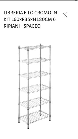 Libreria/scaffale filo cromo 5 ripiani