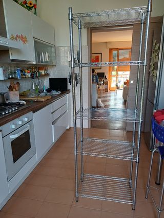 Libreria/scaffale filo cromo 5 ripiani
