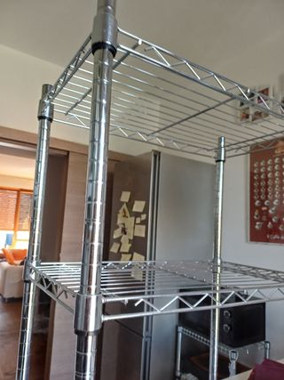 Libreria/scaffale filo cromo 5 ripiani
