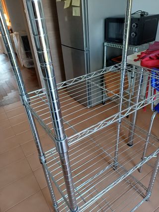 Libreria/scaffale filo cromo 5 ripiani