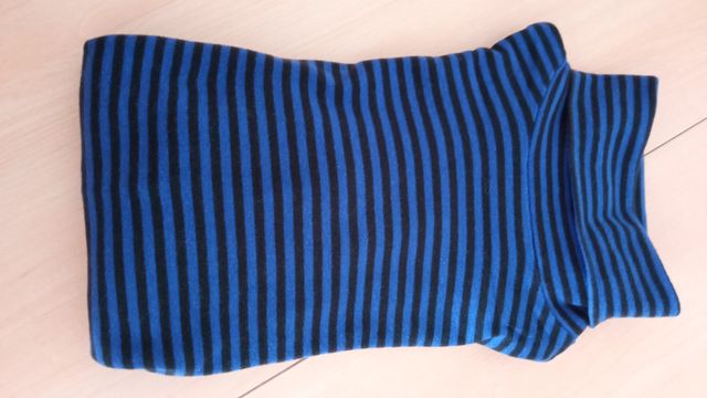 Jersey cuello cisne rayas azul y negro