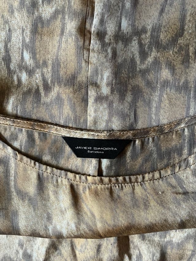 Blusa Javier Simorra Marrón Estampada