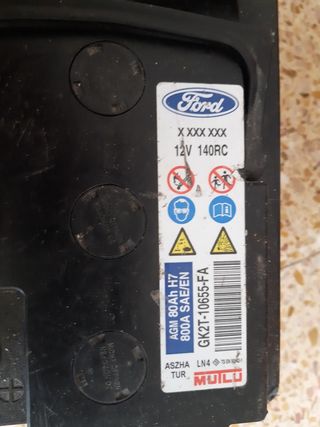 Batería Ford AGM 80Ah H7 12V 140RC