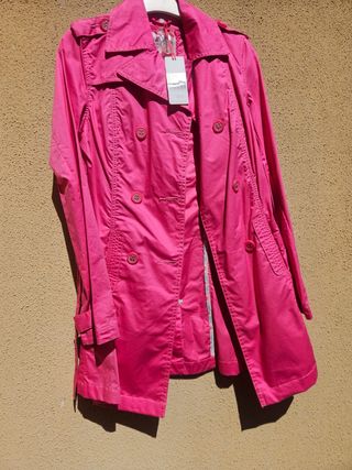 Gabardina niña rosa