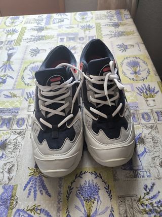 Zapatillas Fila Hombre Azul Gris Rojo Blanco