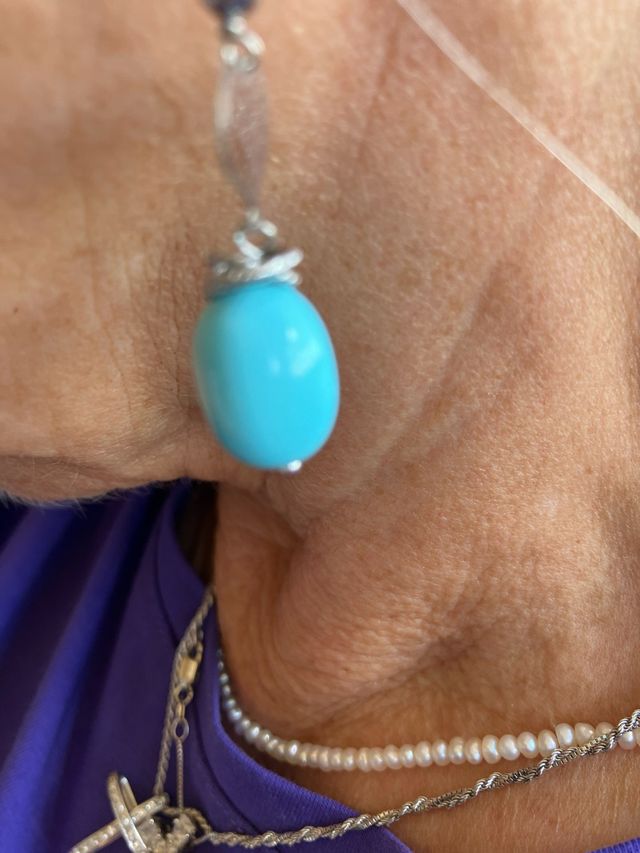 Orecchini Argento 925 Turchese Cuore