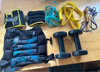 Pack Fitness: Mancuernas, Pesas, Bandas etc