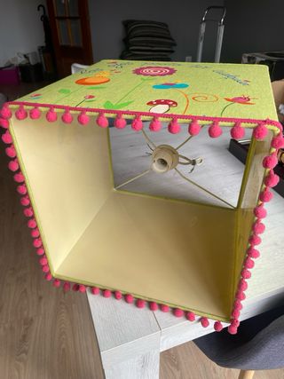 Pantalla Lámpara Infantil Tela Verde