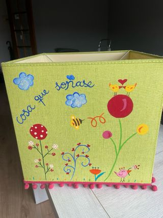 Pantalla Lámpara Infantil Tela Verde