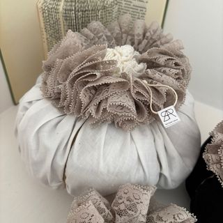 Set 3 Zucche in Stoffa Beige e Nere