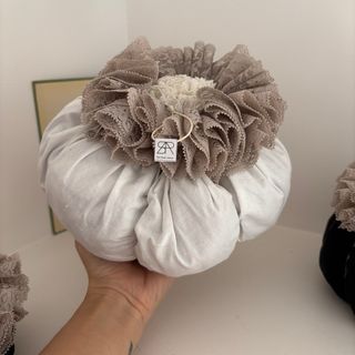 Set 3 Zucche in Stoffa Beige e Nere