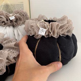 Set 3 Zucche in Stoffa Beige e Nere