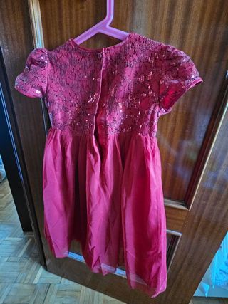 Vestido rojo lentejuelas niña