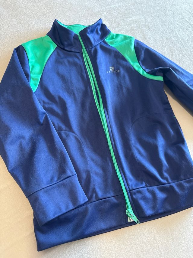 Sudadera Domyos niño azul y verde 5 años