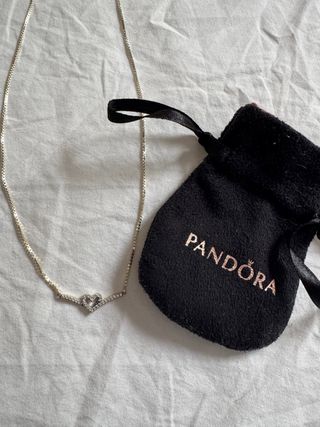 Collar Pandora Corazón Brillante Plata