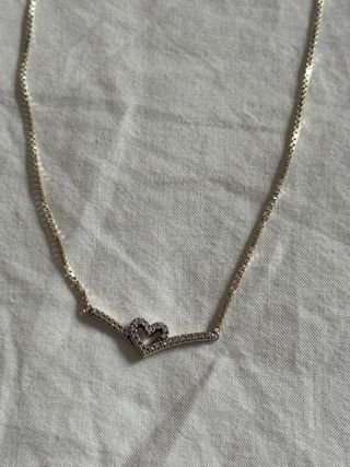 Collar Pandora Corazón Brillante Plata