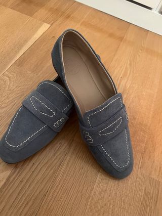Mocasines Zara azul grisáceo, sin usar