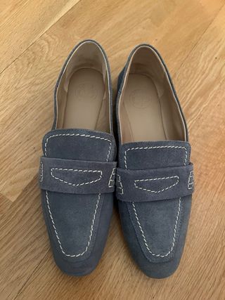 Mocasines Zara azul grisáceo, sin usar