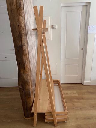 Burro perchero de madera de pino hecho a mano