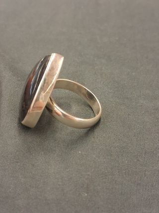 Anillo Plata Ley Labradorita Azul