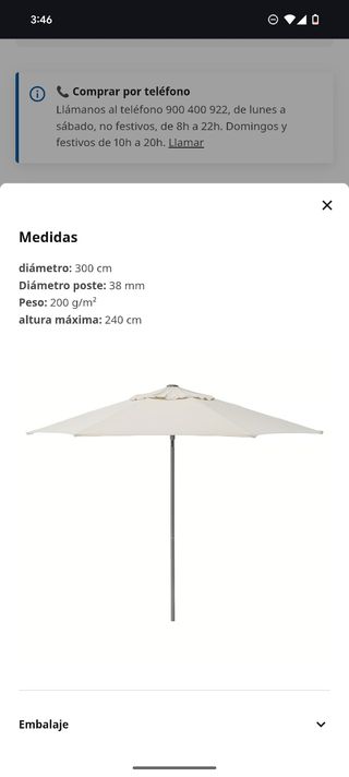 Sombrilla Ikea Beige